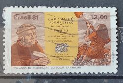 C 1226 Selo Bicentenario Poema Caramuru Literatura 1981 Circulado 1
