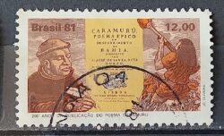 C 1226 Selo Bicentenario Poema Caramuru Literatura 1981 Circulado 3