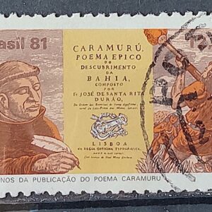 C 1226 Selo Bicentenario Poema Caramuru Literatura 1981 Circulado 4