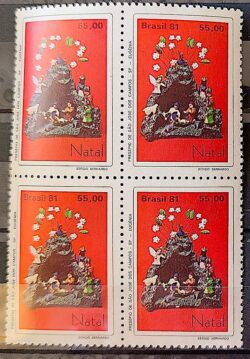 C 1229 Selo Natal Religiao Presepios Populares Sao Jose dos Campos 1981 Quadra