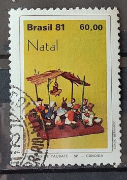 C 1230 Selo Natal Religiao Presepios Populares Taubate 1981 Circulado 1