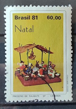 C 1230 Selo Natal Religiao Presepios Populares Taubate 1981 Circulado 2