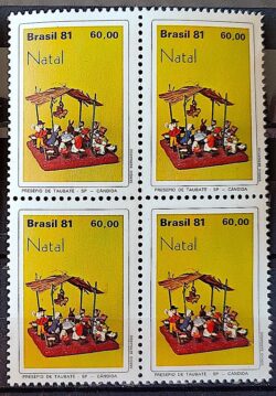 C 1230 Selo Natal Religiao Presepios Populares Taubate 1981 Quadra