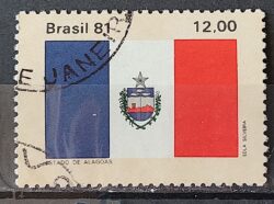 C 1231 Selo Bandeira Estados do Brasil Alagoas 1981 Circulado 2
