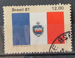 C 1231 Selo Bandeira Estados do Brasil Alagoas 1981 Circulado 4