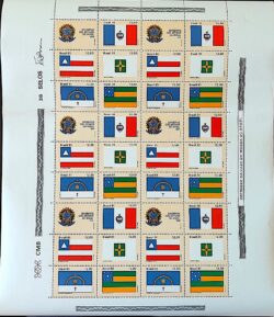 C 1231 Selo Bandeira Estados do Brasil Alagoas Bahia DF Pernambuco Sergipe 1981 Serie Completa Folha