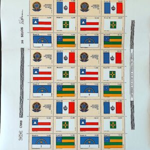 C 1231 Selo Bandeira Estados do Brasil Alagoas Bahia DF Pernambuco Sergipe 1981 Serie Completa Folha