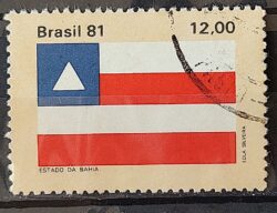 C 1232 Selo Bandeira Estados do Brasil Bahia 1981 Circulado 3