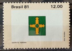 C 1233 Selo Bandeira Estados do Brasil Distrito Federal 1981 1
