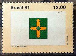 C 1233 Selo Bandeira Estados do Brasil Distrito Federal 1981 2