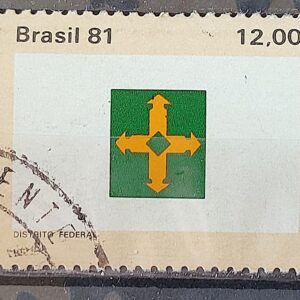 C 1233 Selo Bandeira Estados do Brasil Distrito Federal 1981 Circulado 1