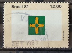 C 1233 Selo Bandeira Estados do Brasil Distrito Federal 1981 Circulado 2