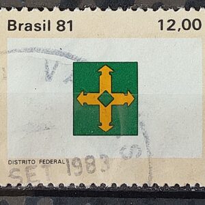 C 1233 Selo Bandeira Estados do Brasil Distrito Federal 1981 Circulado 2