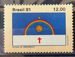 C 1234 Selo Bandeira Estados do Brasil Pernambuco 1981 2