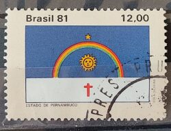C 1234 Selo Bandeira Estados do Brasil Pernambuco 1981 Circulado 2