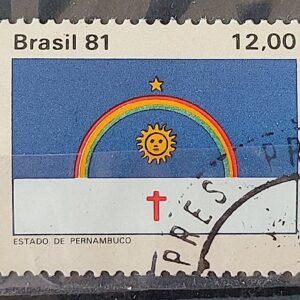C 1234 Selo Bandeira Estados do Brasil Pernambuco 1981 Circulado 2