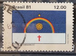 C 1234 Selo Bandeira Estados do Brasil Pernambuco 1981 Circulado 3