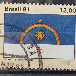 C 1234 Selo Bandeira Estados do Brasil Pernambuco 1981 Circulado 4
