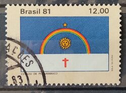 C 1234 Selo Bandeira Estados do Brasil Pernambuco 1981 Circulado 6