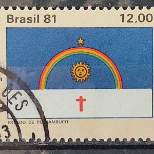 C 1234 Selo Bandeira Estados do Brasil Pernambuco 1981 Circulado 6