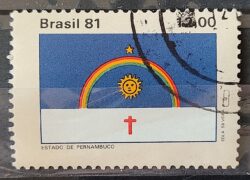 C 1234 Selo Bandeira Estados do Brasil Pernambuco 1981 Circulado 7