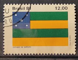 C 1235 Selo Bandeira Estados do Brasil Sergipe 1981 Circulado 2
