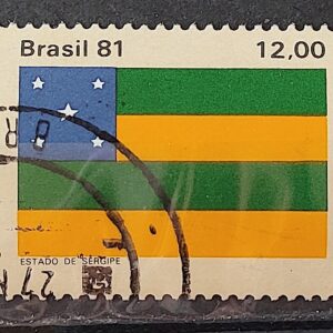 C 1235 Selo Bandeira Estados do Brasil Sergipe 1981 Circulado 4