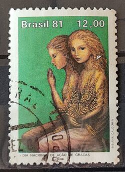 C 1236 Selo Dia de Acao de Gracas Religiao 1981 Circulado 1