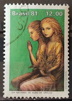 C 1236 Selo Dia de Acao de Gracas Religiao 1981 Circulado 2