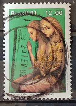 C 1236 Selo Dia de Acao de Gracas Religiao 1981 Circulado 3