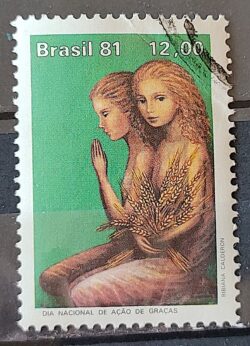 C 1236 Selo Dia de Acao de Gracas Religiao 1981 Circulado 4