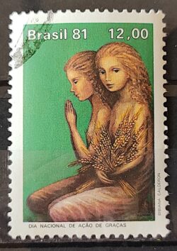 C 1236 Selo Dia de Acao de Gracas Religiao 1981 Circulado 5