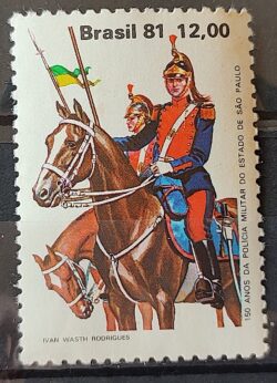 C 1239 Selo 150 Anos da Policia Militar Cavalo 1981