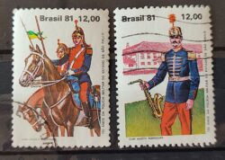 C 1239 Selo 150 Anos da Policia Militar Cavalo Musica Saxofone 1981 Serie Completa Circulado 6