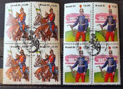 C 1239 Selo 150 Anos da Policia Militar Cavalo Musica Saxofone 1981 Serie Completa Quadra CBC SP