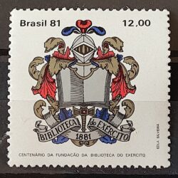 C 1241 Selo Centenario Biblioteca do Exercito Militar Economia 1981