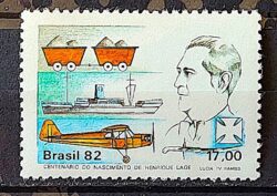 C 1244 Selo Centenario Henirque Lage Trem Navio Aviao 1982