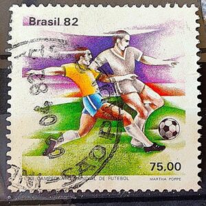 C 1245 Selo Copa do Mundo de Futebol Espanha 1982 Circulado 1