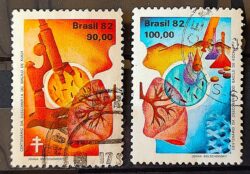 C 1248 Selo Centenario Bacilo de Koch Tuberculose Saude 1982 Circulado 7