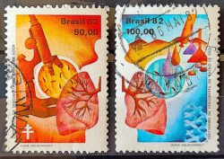 C 1248 Selo Centenario Bacilo de Koch Tuberculose Saude 1982 Circulado 8