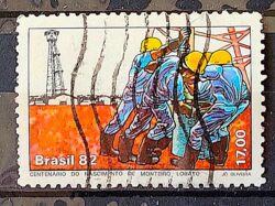 C 1253 Selo Monteiro Lobato Petroleo Energia Economia 1982 Circulado 3