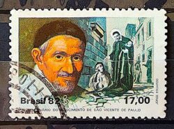 C 1254 Selo 400 Anos Sao Vicente de Paulo Religiao 1982 Circulado 6