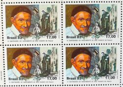 C 1254 Selo 400 Anos Sao Vicente de Paulo Religiao 1982 Quadra