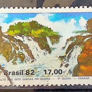 C 1255 Selo Salto das Sete Quedas do Guaira Cachoeira 1982 Circulado 1