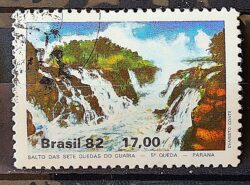 C 1255 Selo Salto das Sete Quedas do Guaira Cachoeira 1982 Circulado 2
