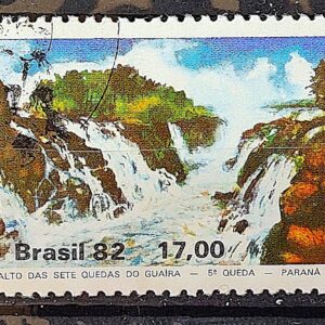 C 1255 Selo Salto das Sete Quedas do Guaira Cachoeira 1982 Circulado 2