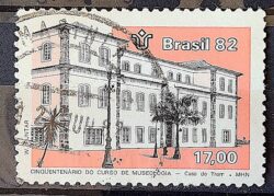 C 1258 Selo Cinquentenario do Curso de Museologia Museu 1982 Circulado 1