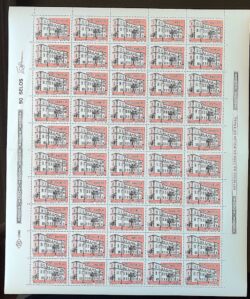 C 1258 Selo Cinquentenario do Curso de Museologia Museu 1982 Folha