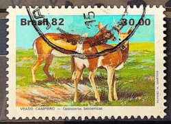 C 1263 Selo Fauna Brasileira Veado 1982 Circulado 1