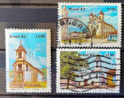 C 1266 Selo Turismo Barroco Mineiro Igreja Religiao 1982 Serie Completa Circulado 2